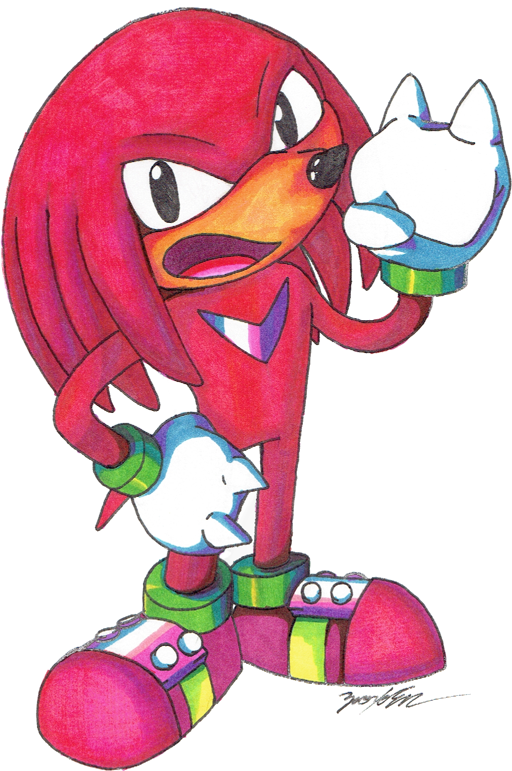 Knuckles The Echidna Artwork PNG