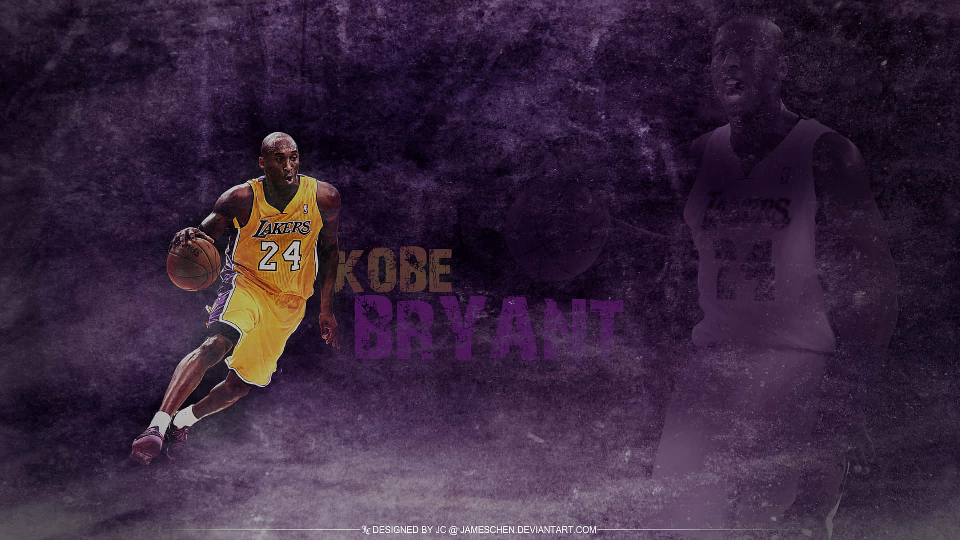 Kobe Bryant on top of the basketball world Wallpaper
