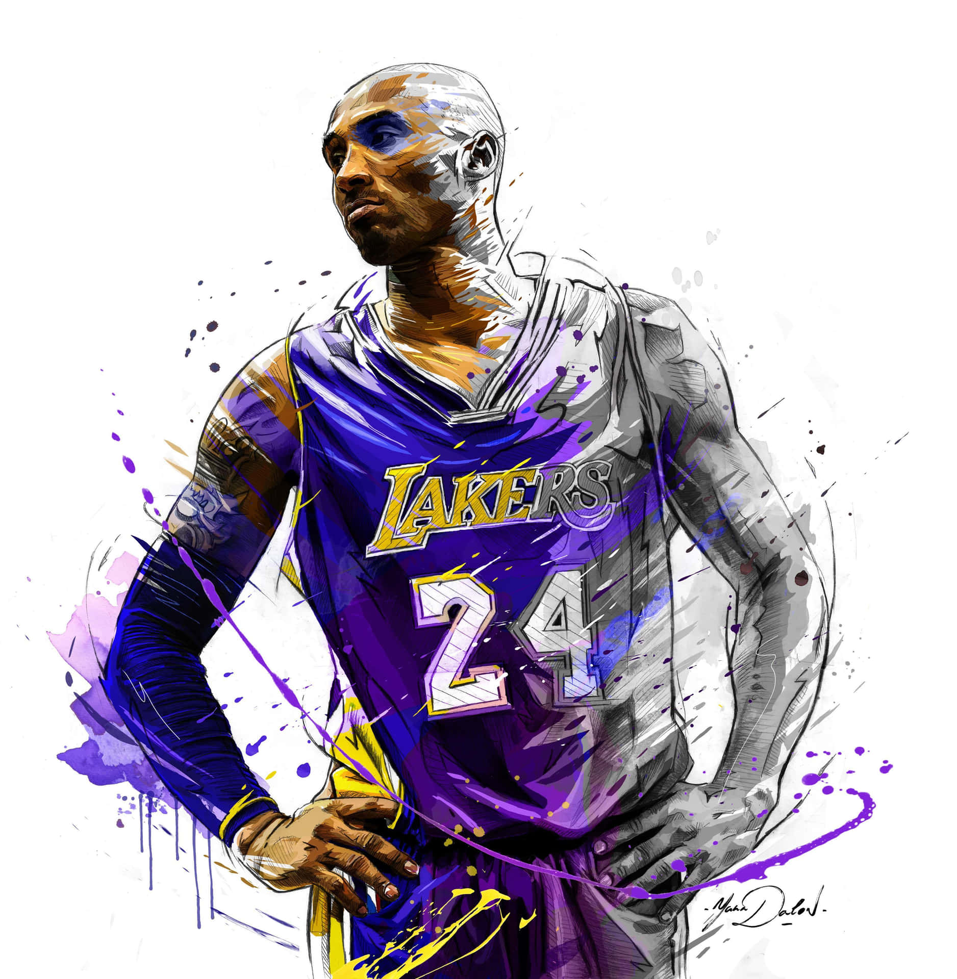 Download Kobe Bryant of the Los Angeles Lakers showcasing his