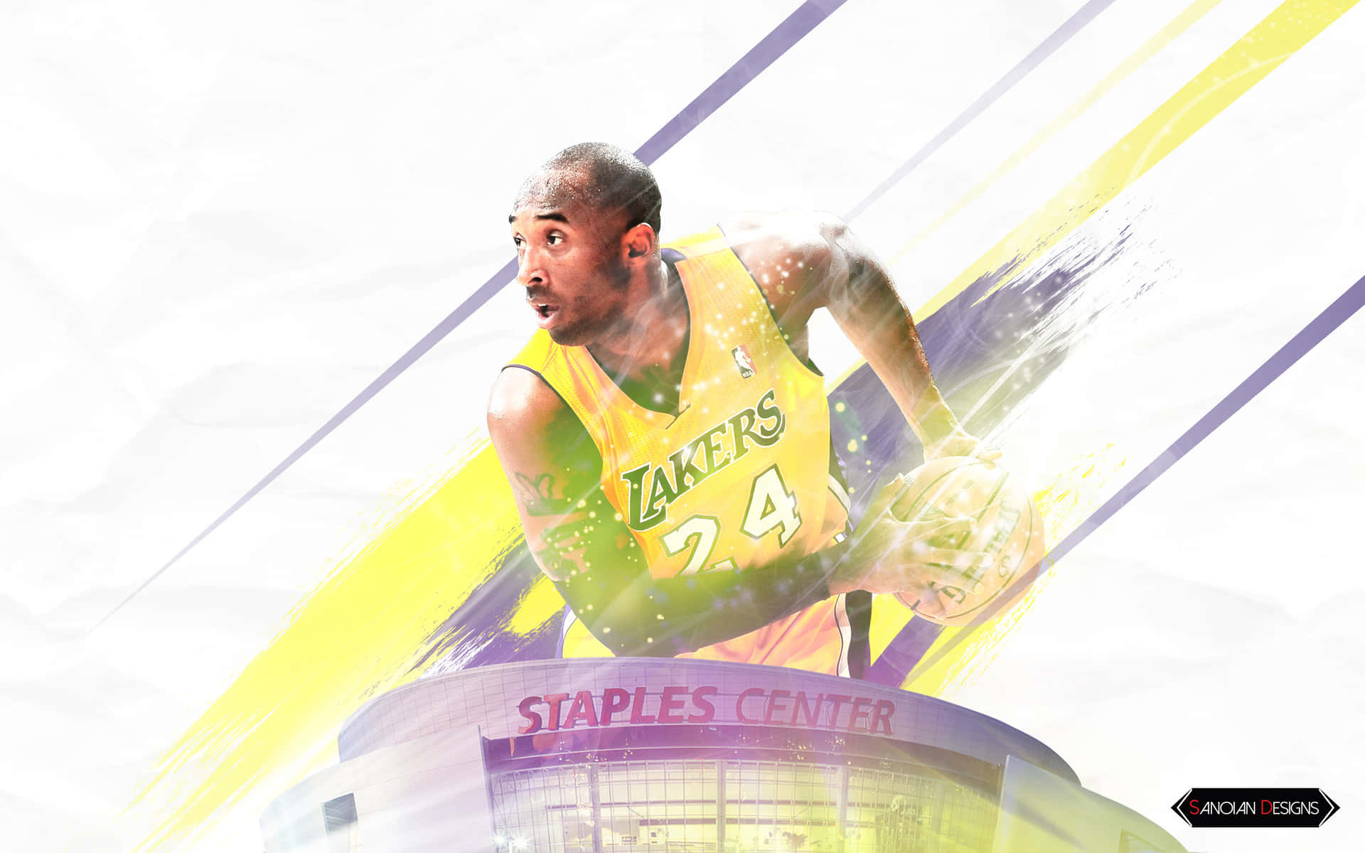 Kobe Bryant Achieving Excellence On The Court Wallpaper