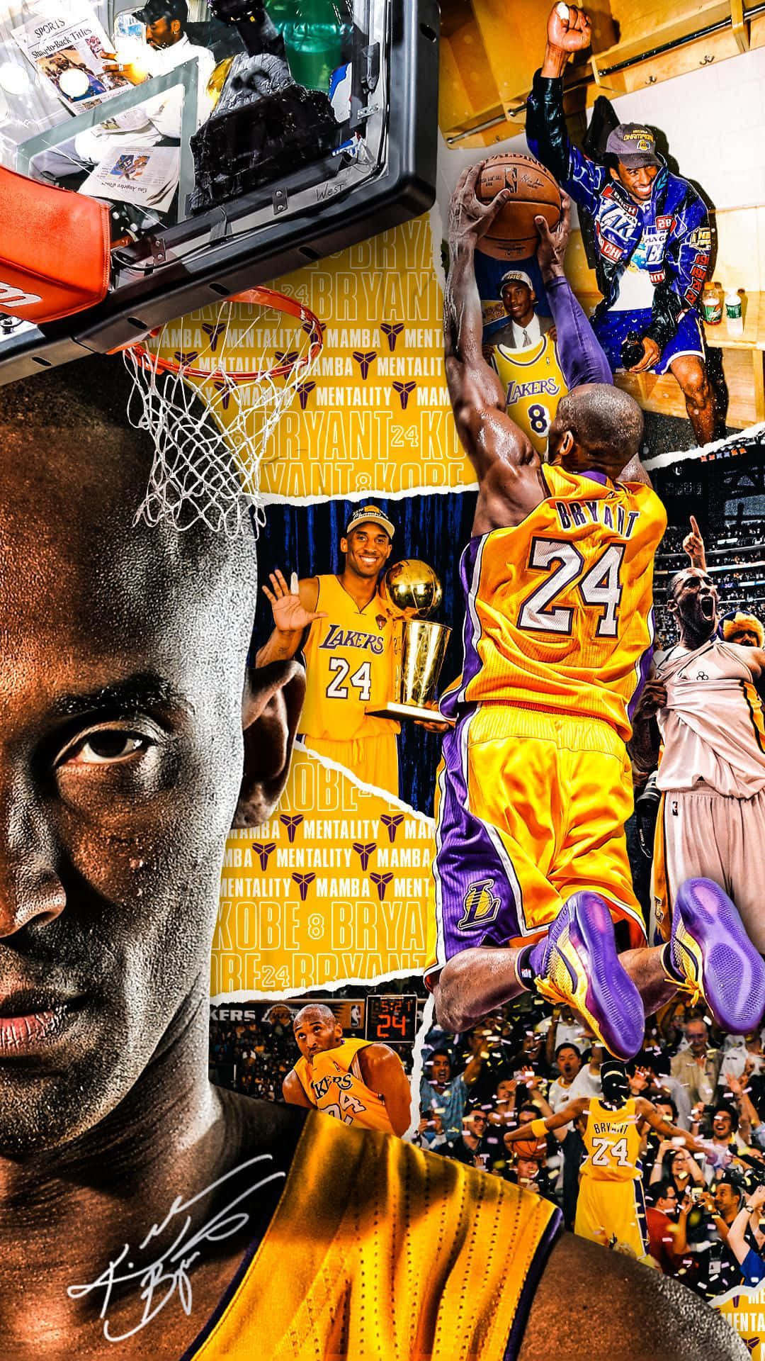 Bilde Kobe Bryant påfører sin plads som NBA-stor med et fantastisk signature hattemønster. Wallpaper