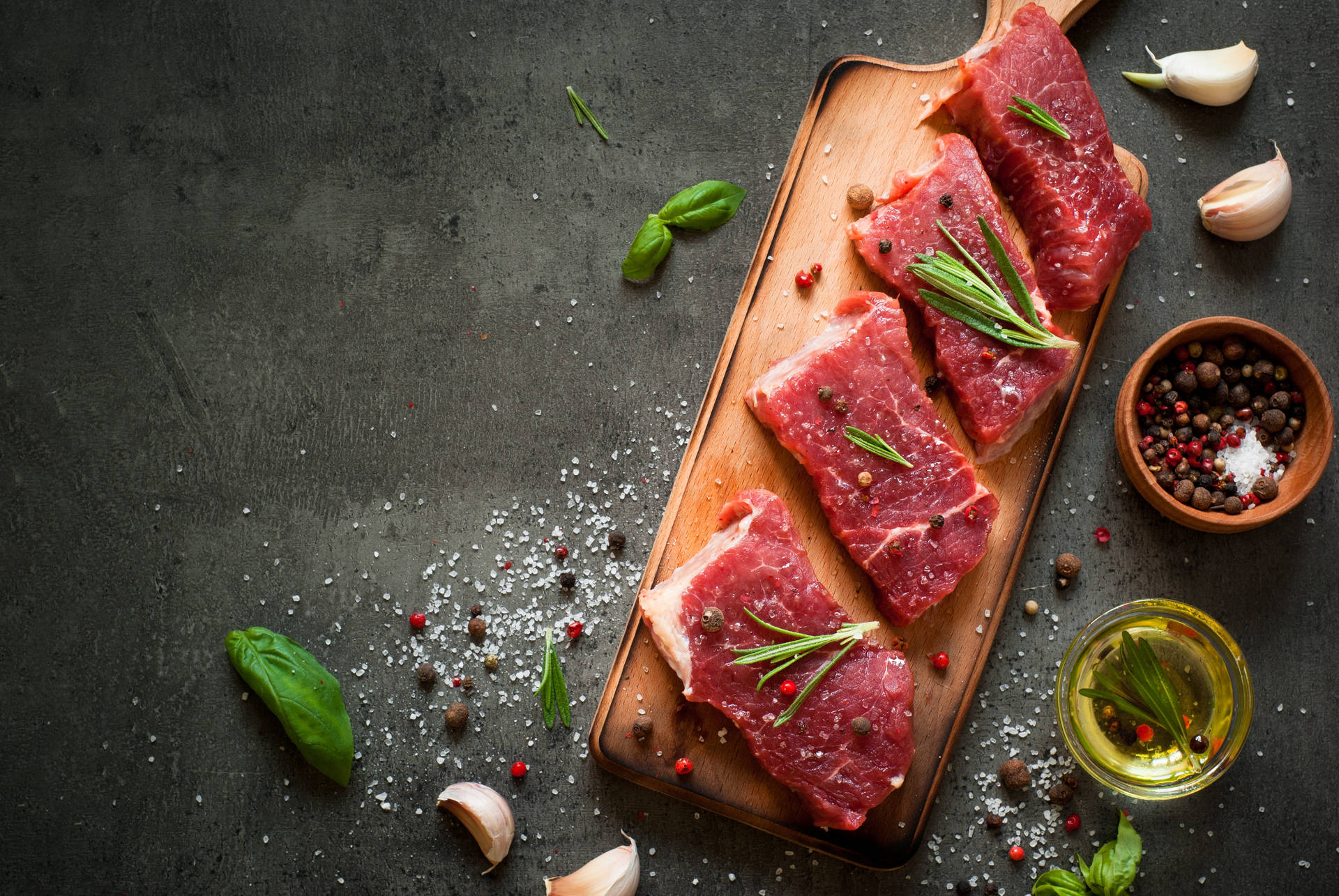 Kobe Beef Slices With Spices Wallpaper