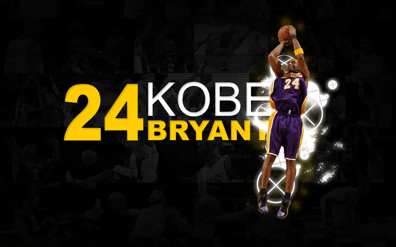 Kobe Bryant 24 Logo Basketball Spiller Vin Wallpaper Wallpaper