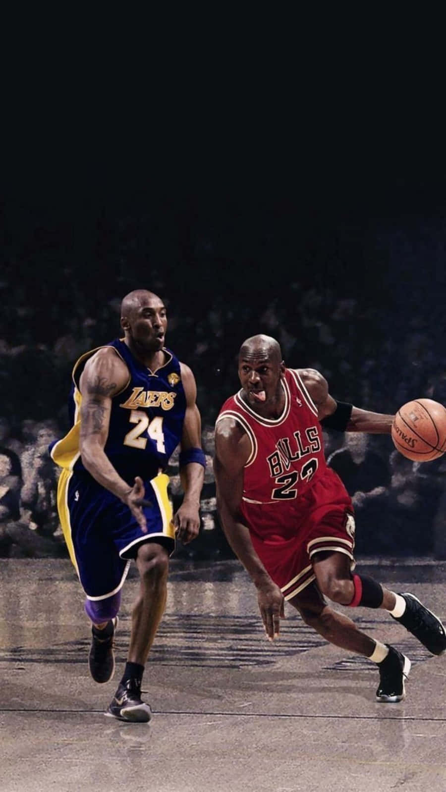 Professional basketballspillere Kobe Bryant og Michael Jordan illustration Wallpaper