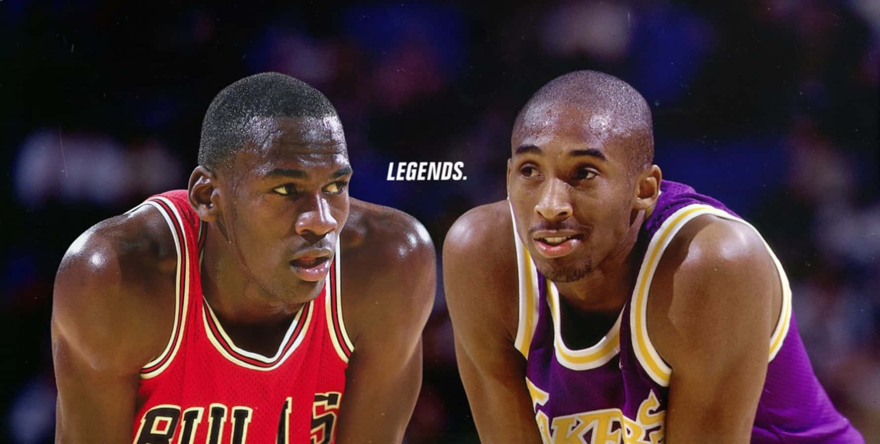 Immaginedi Kobe Bryant E Michael Jordan, Leggende Per Sempre. Sfondo