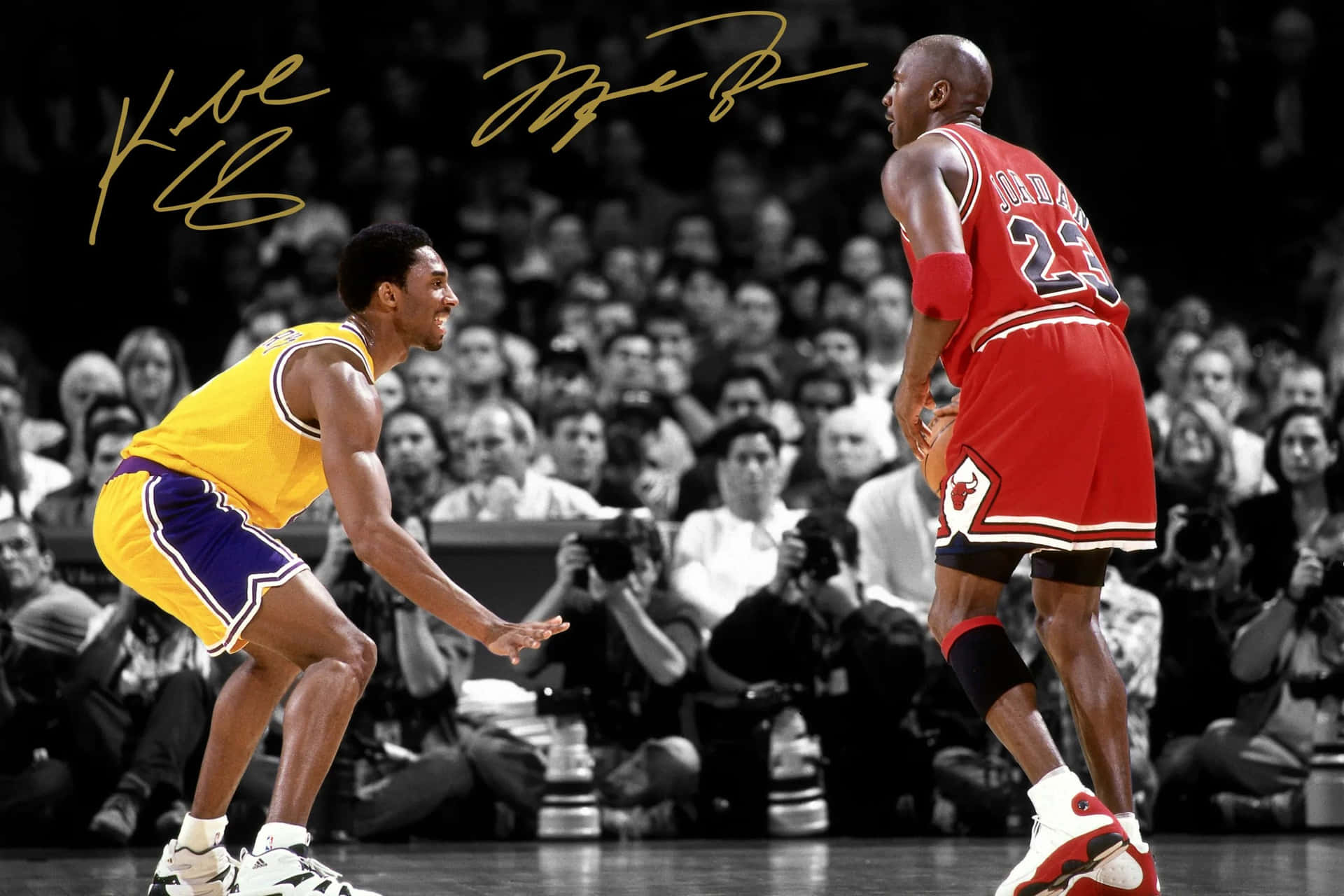 Kobebryant Y Michael Jordan, Rivales Y Amigos. Fondo de pantalla