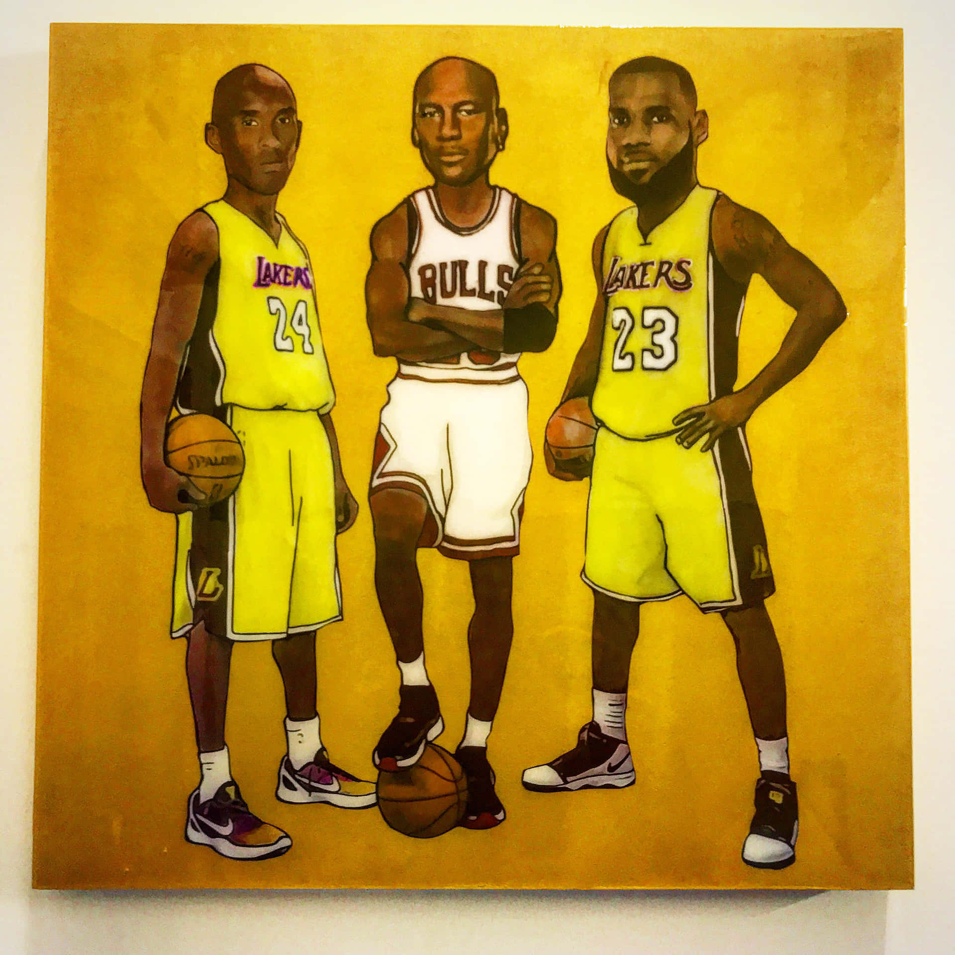 A portrait of basketball legend Kobe Bryant.