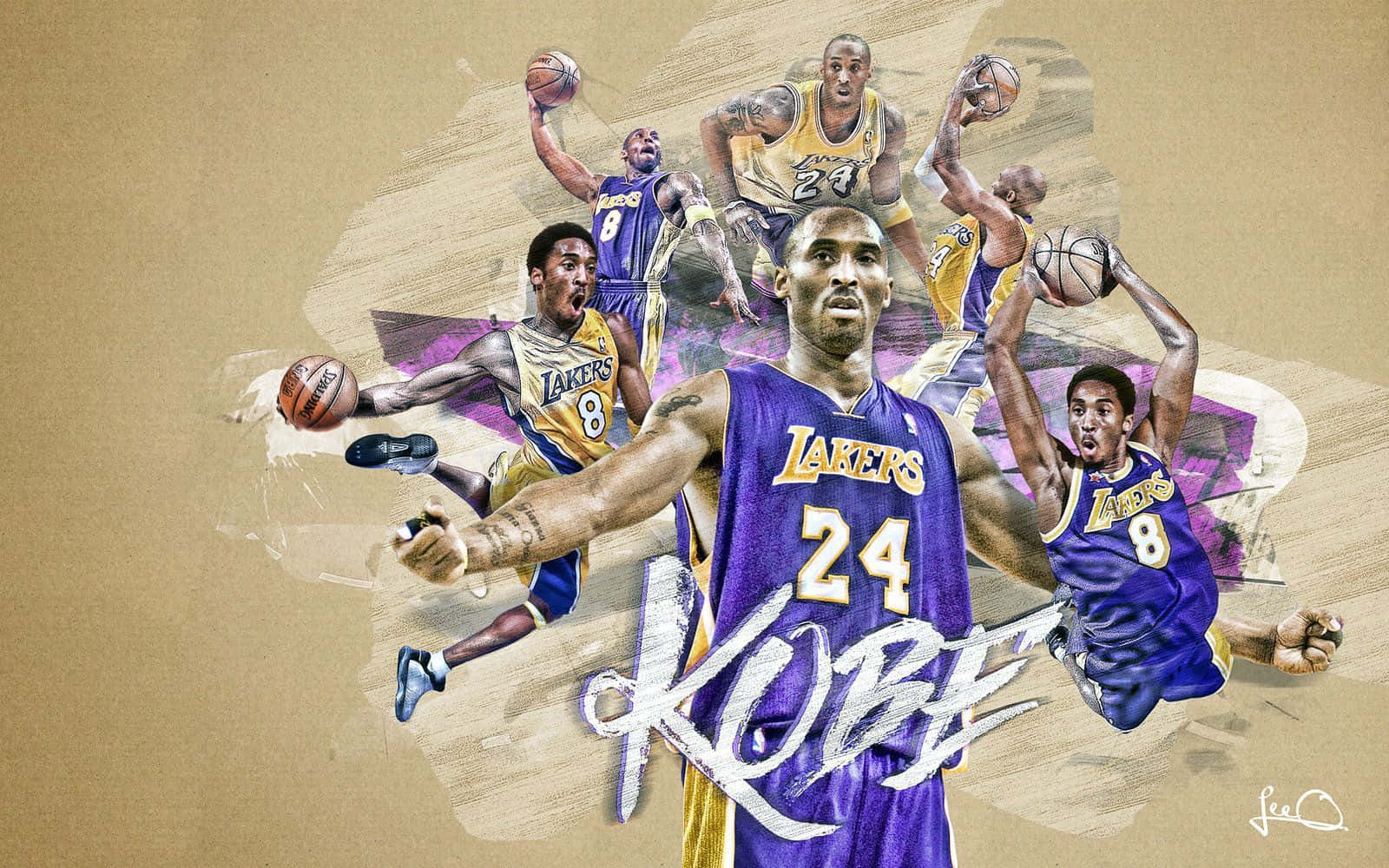 Download Legendary Los Angeles Laker Kobe Bryant In Action On The