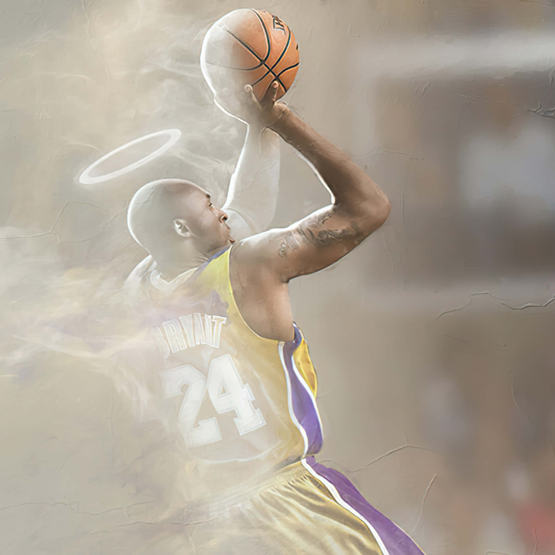 Kobe Bryant Basks In The Glory Of A Basketball Victory Wallpaper