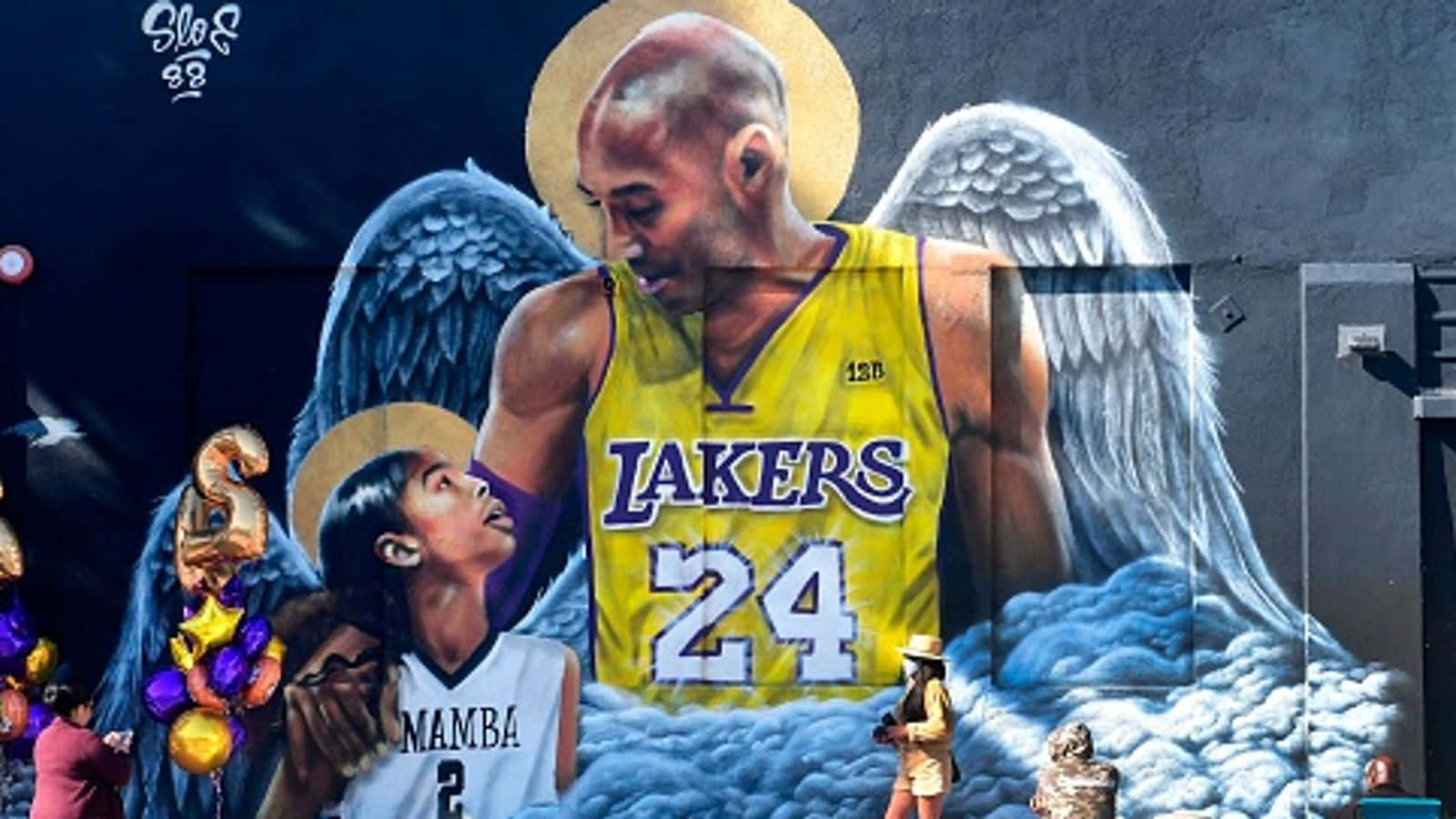 Kobe Bryant Basketball Mural Painting Wallpaper
