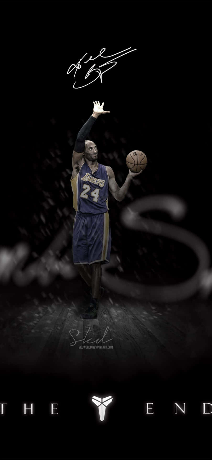 Kobebryant Dribblar Bollen Under En Match. (note: Since There Is No Specific Context Provided For The Wallpaper, This Translation Assumes The Sentence Is Describing A Wallpaper Featuring Kobe Bryant Dribbling The Ball During A Basketball Game.) Wallpaper