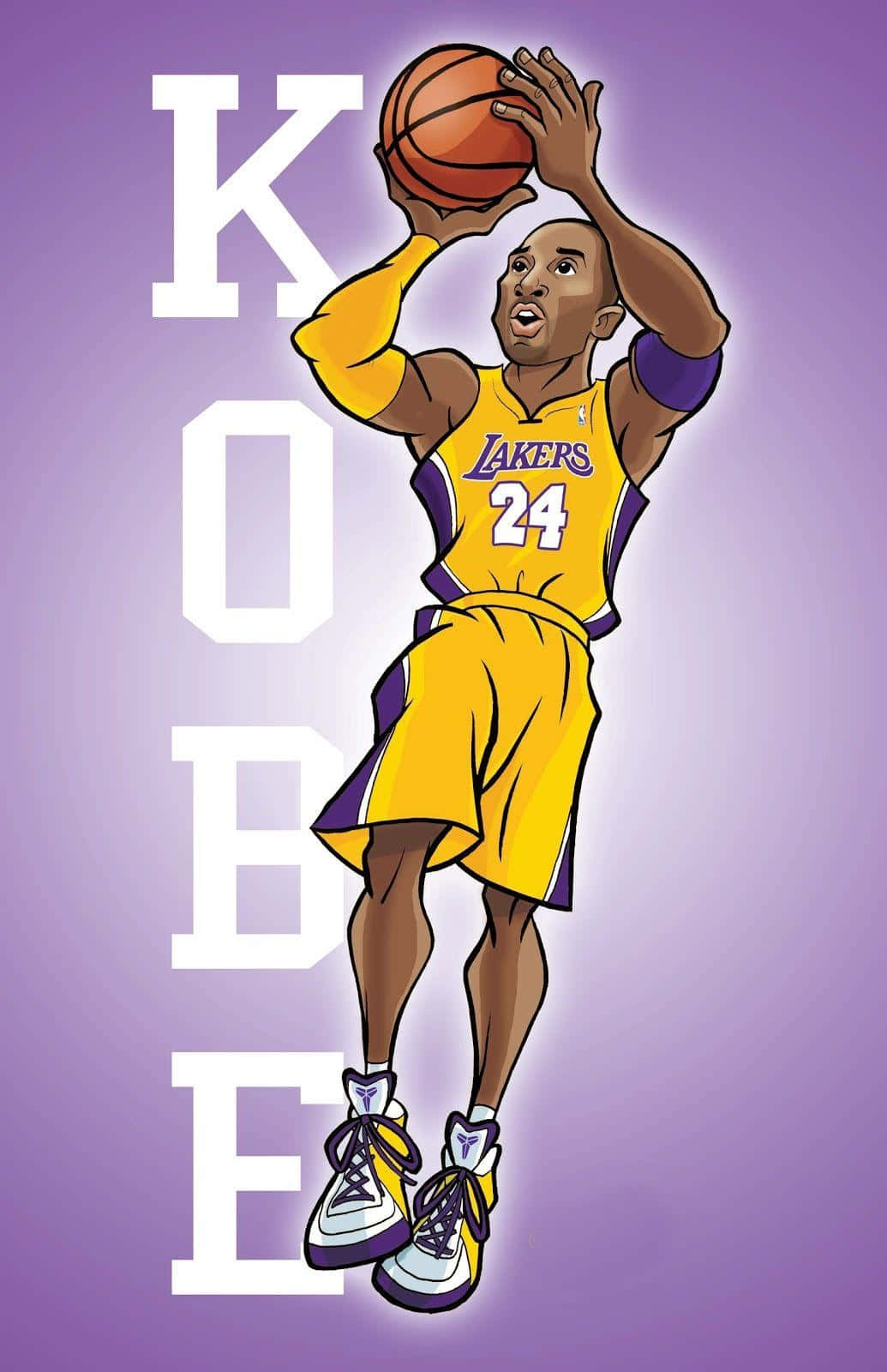 Kobe Bryant Purple Cartoon Wallpaper