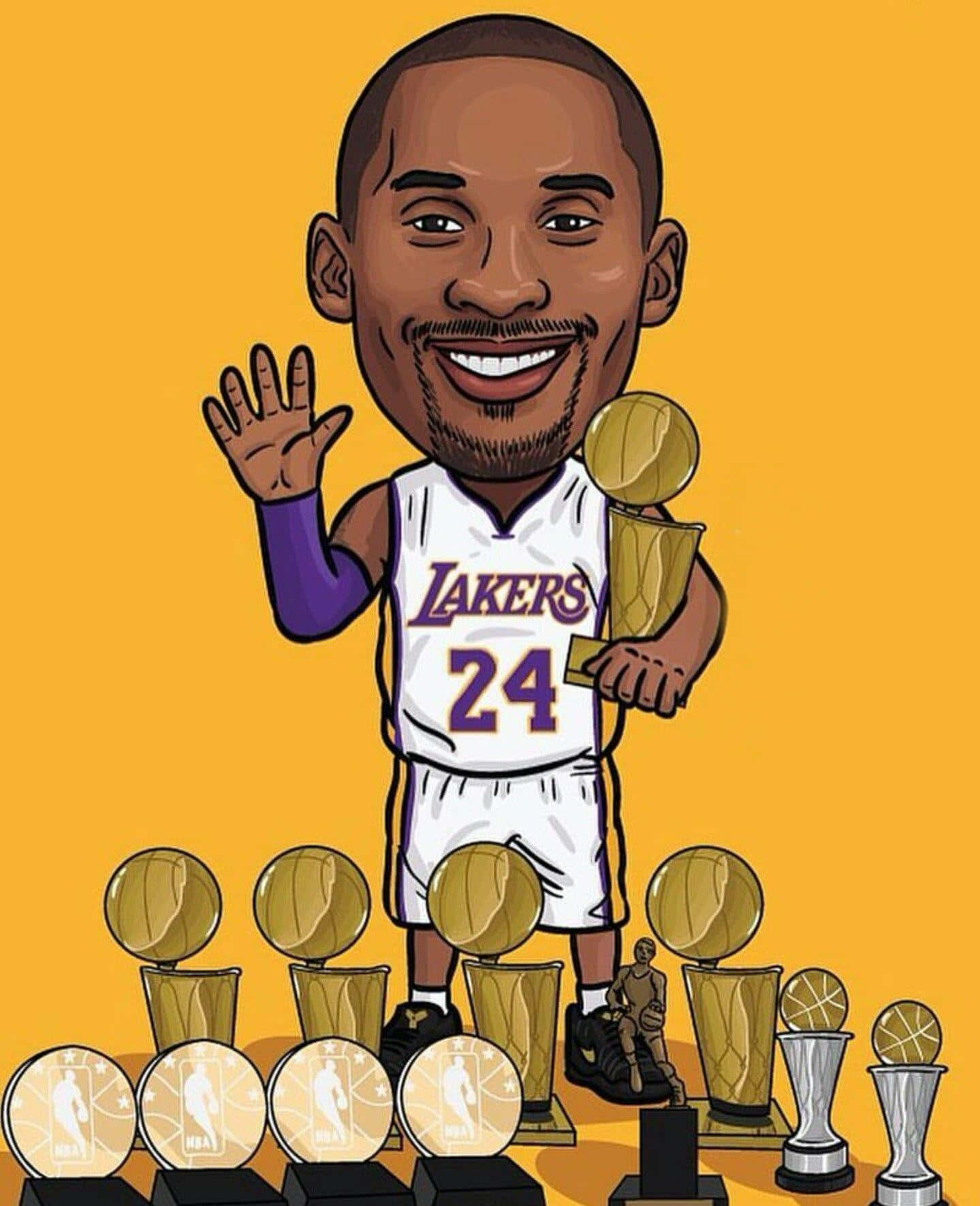 Download An Iconic Cartoon Representation of Kobe Bryant Wallpaper