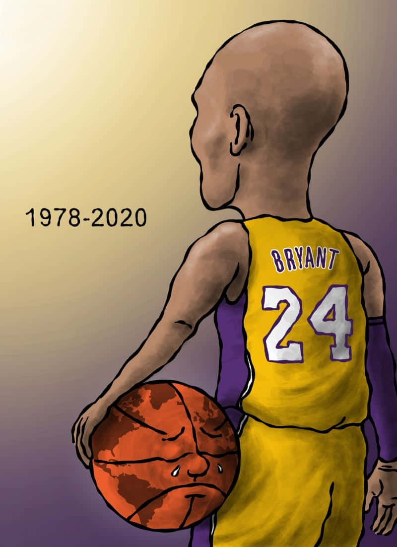Basketballlegende Kobe Bryant Wird In Form Einer Cartoonsfigur Unsterblich Gemacht. Wallpaper