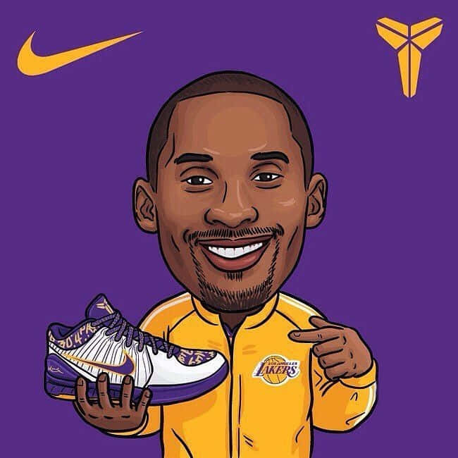 Kobe Bryant Tegneserie Nike Wallpaper Wallpaper