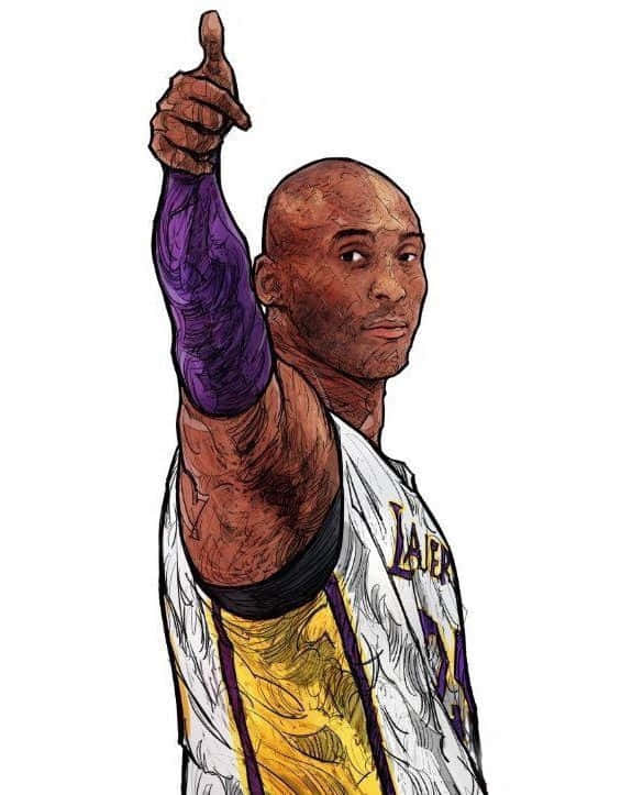 Download Kobe Bryant Shows His Legendary Moves in Cartoon Form Wallpaper