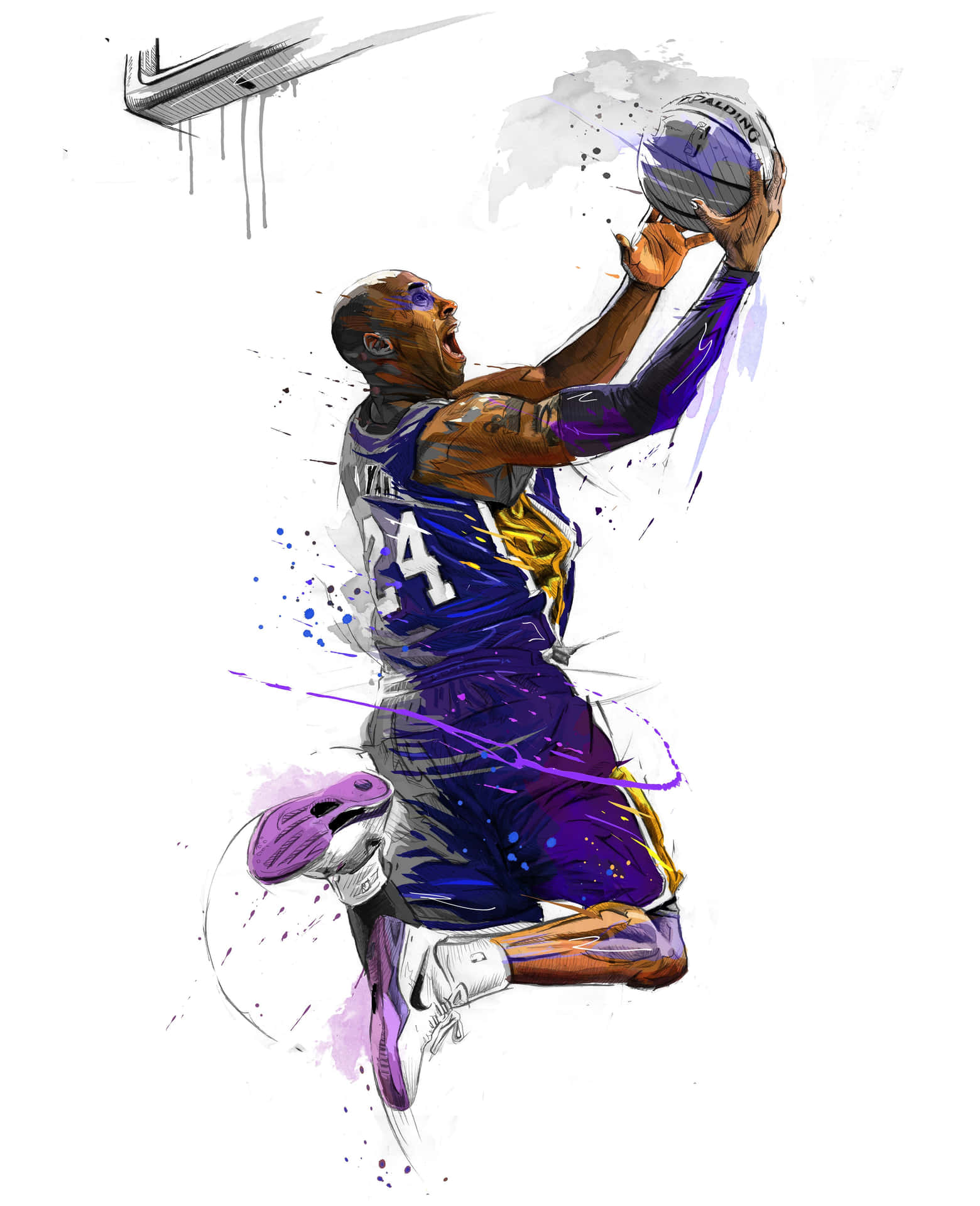 Download Kobe Bryant Cartoon Dunk Wallpaper