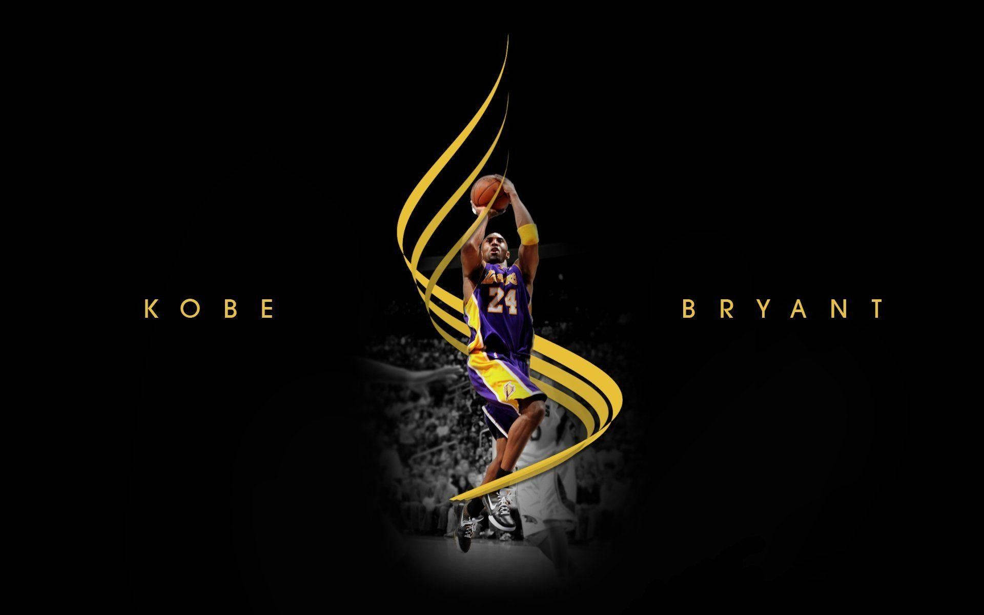 Kobe Bryant Cool Gold Spiral Wallpaper