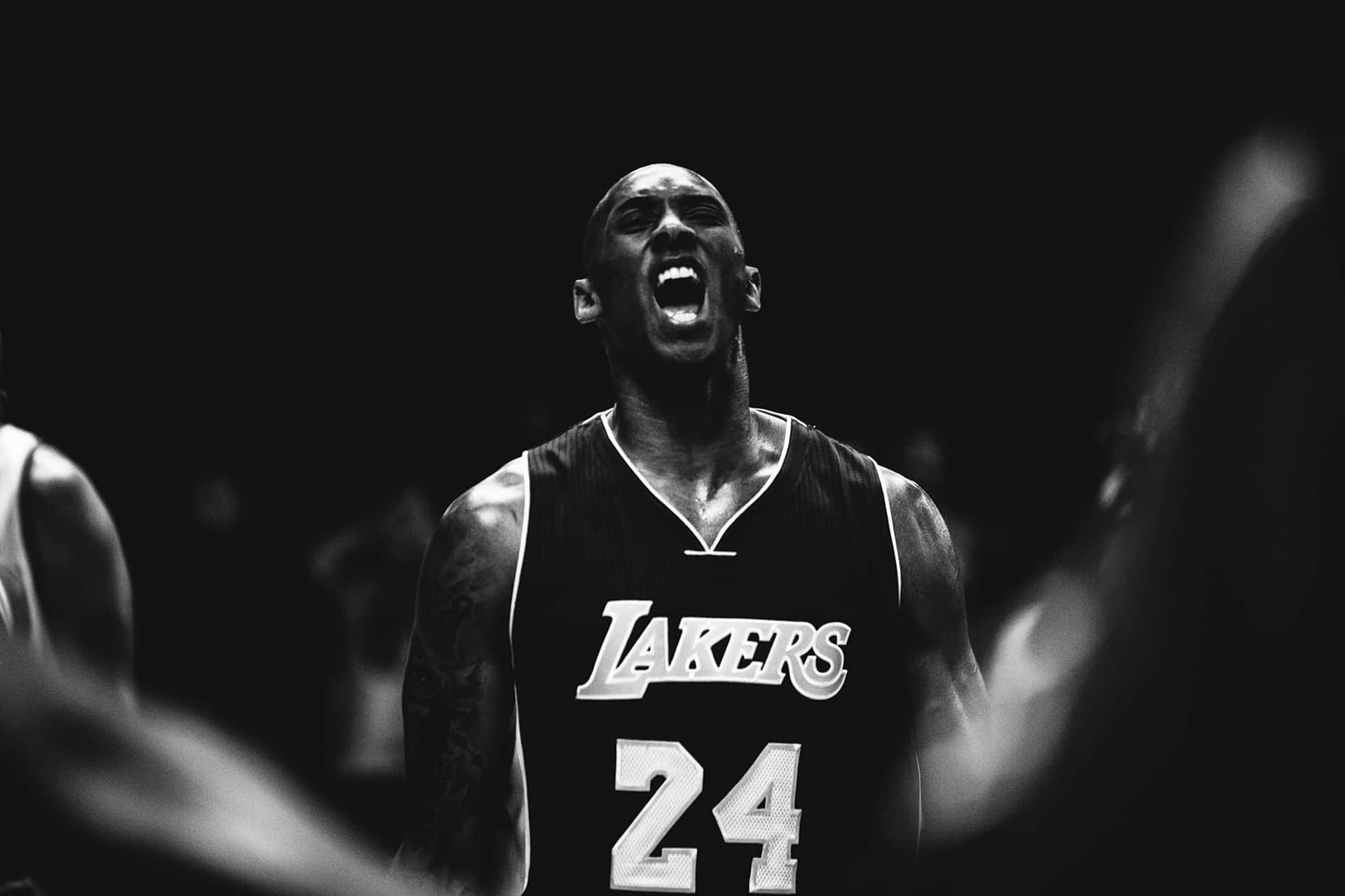 Kobe Bryant Intensity Lakers24 B W Wallpaper