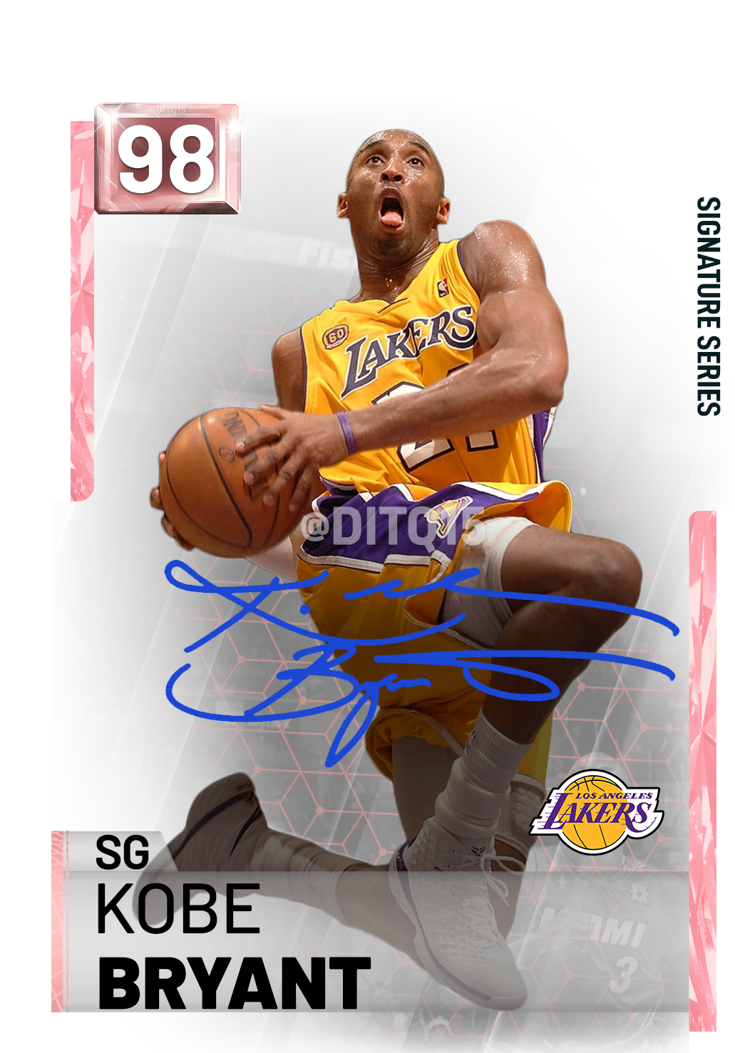 Kobe Bryant Lakers Action Card PNG