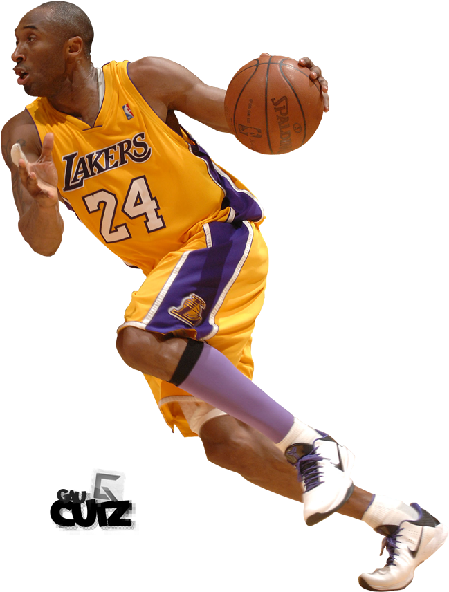Kobe Bryant Lakers Action Shot PNG