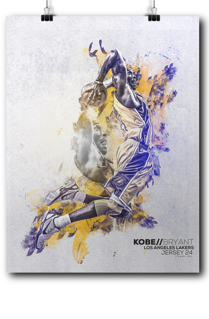 Kobe Bryant Lakers Artistic Poster PNG