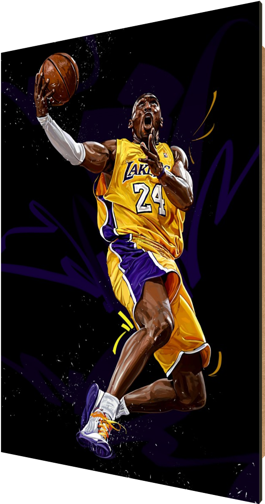 Kobe Bryant Lakers Dynamic Play PNG