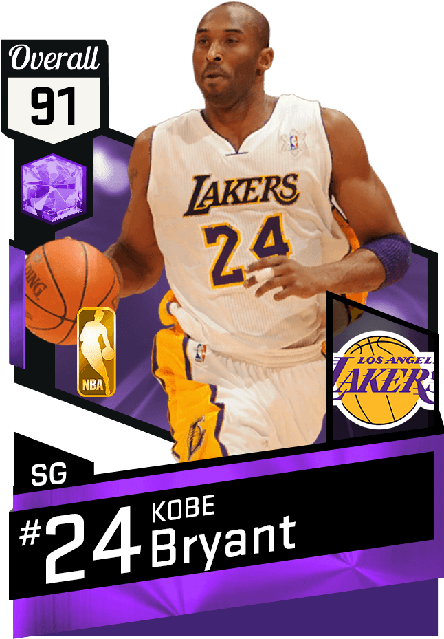 Kobe Bryant Lakers24 Card Design PNG