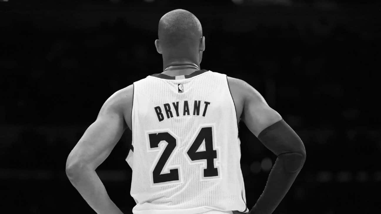 Kobe Bryant Number24 Jersey Black And White Wallpaper