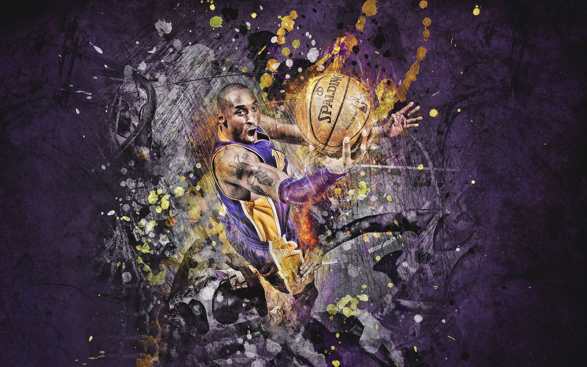 Kobe Bryant Paint NBA Desktop Wallpaper