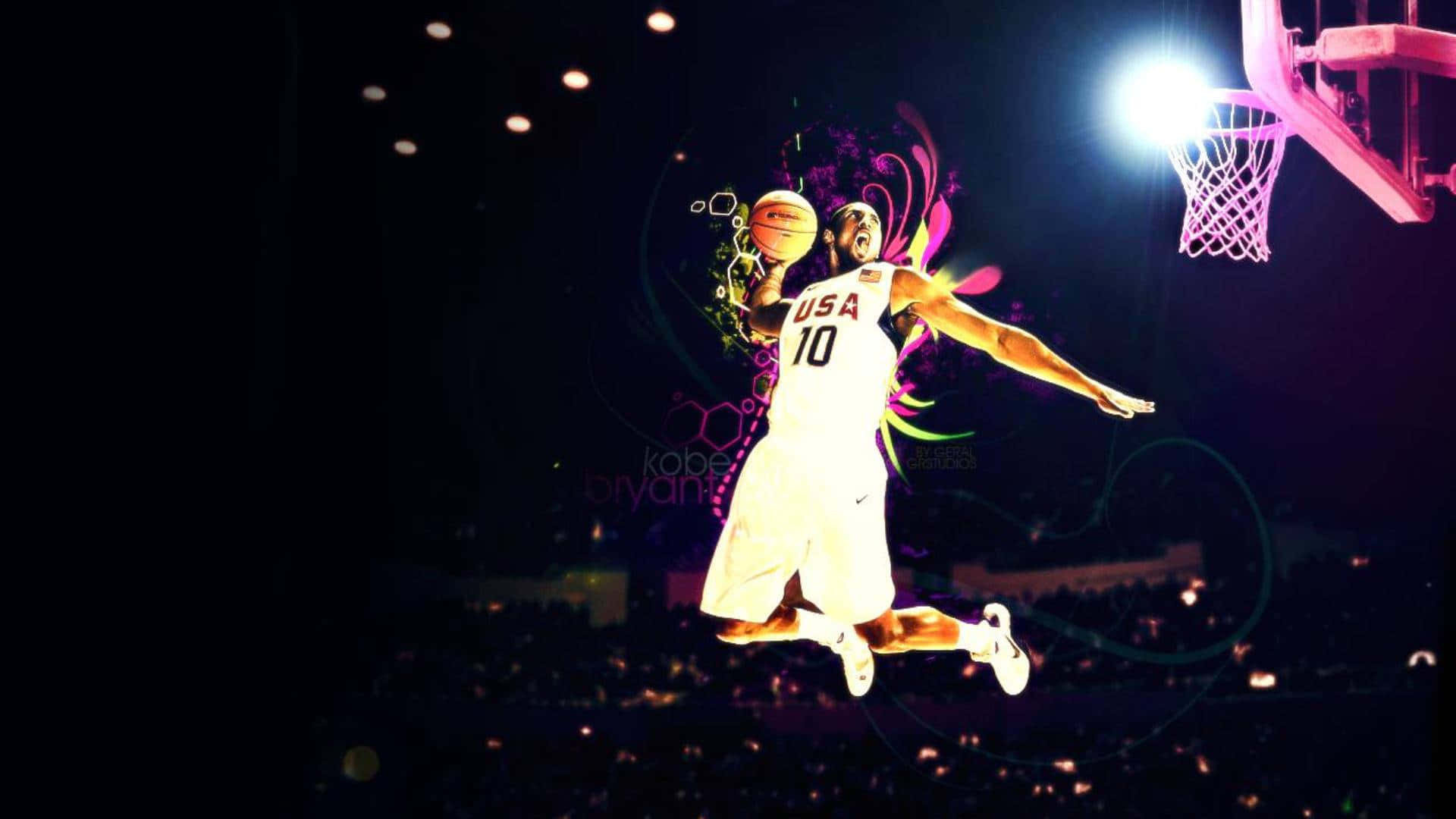 A Basketball Player Is In The Air Wallpaper