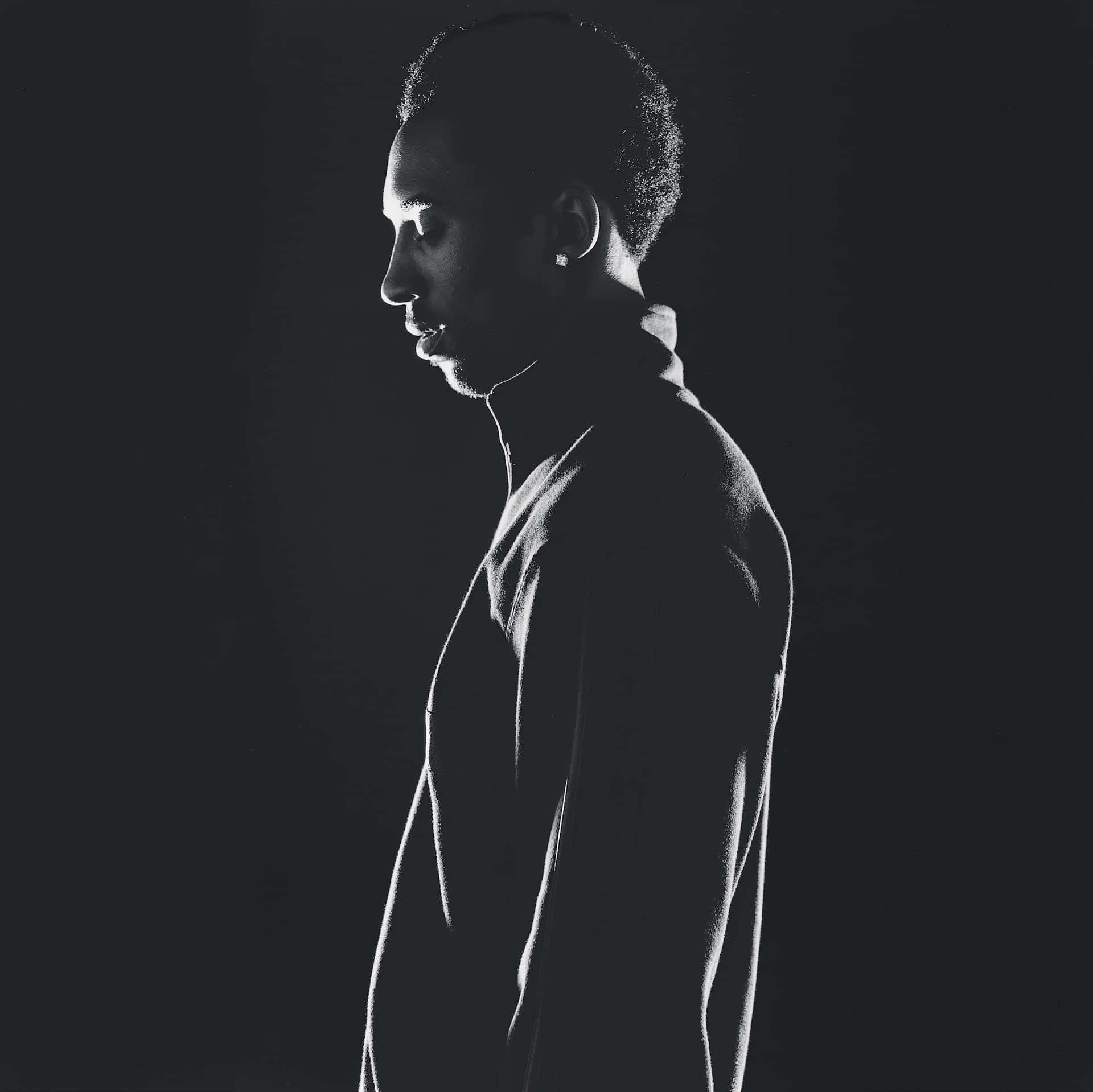 Kobe Bryant Profile Silhouette B W Wallpaper