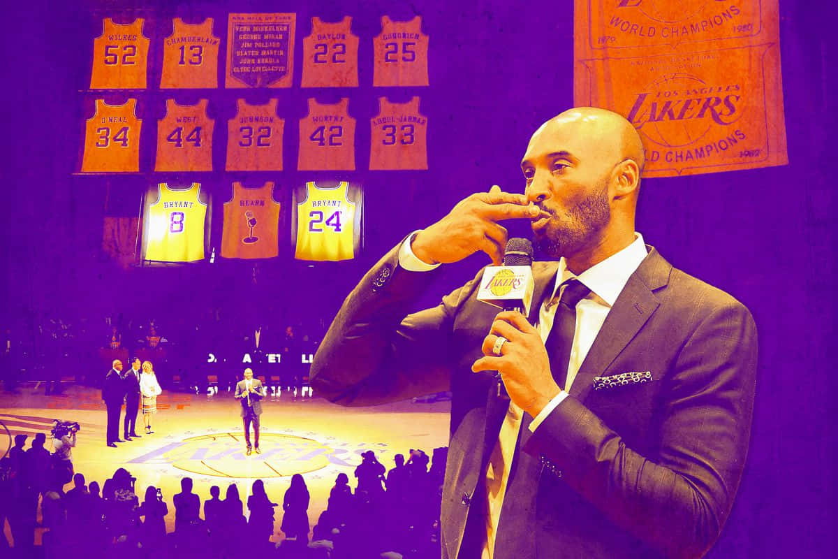 Kobe Bryant Retirement Speech Lakers Court Wallpaper