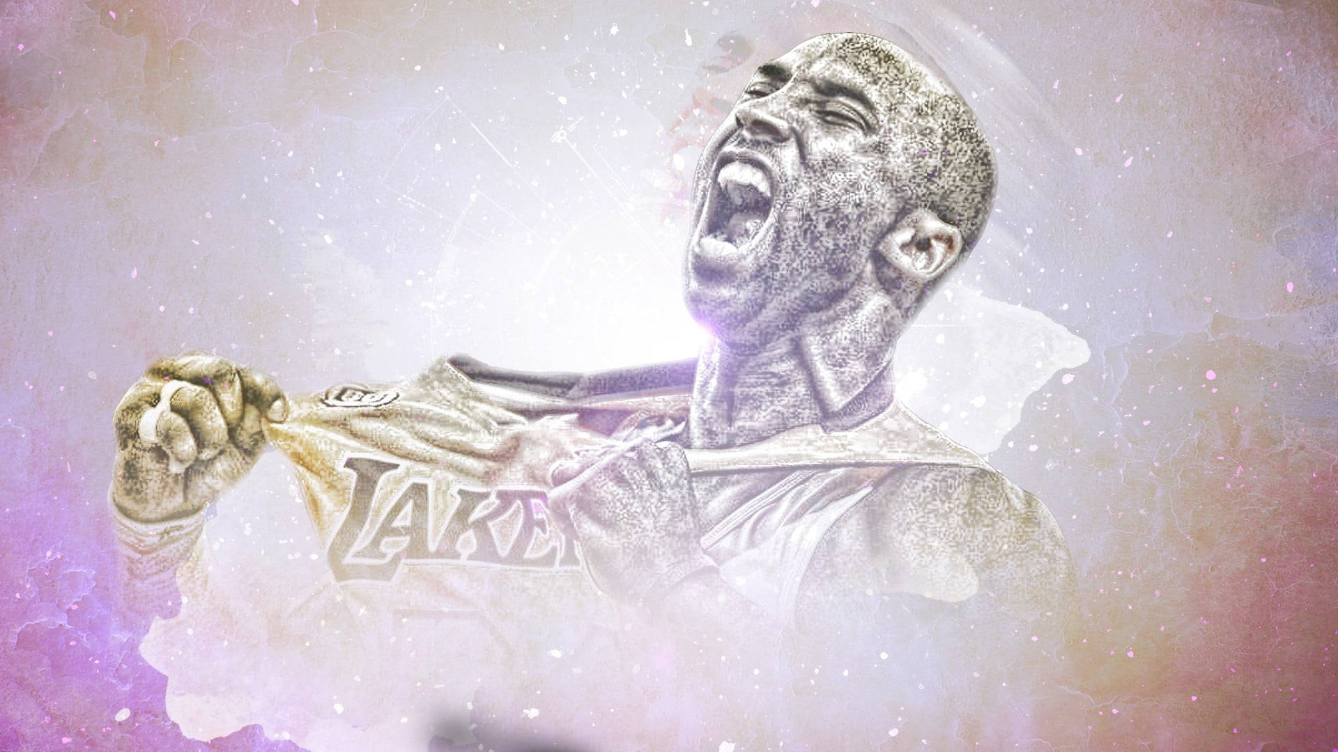 Kobe Bryant Screaming NBA Desktop Wallpaper