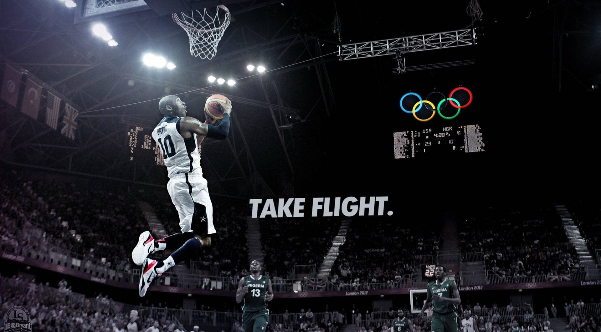 Kobe Bryant Take Flight 4K Wallpaper
