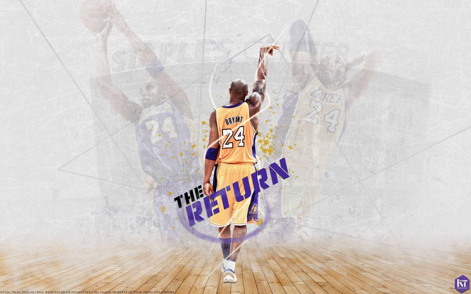 Kobe Bryant celebrating on the court Wallpaper