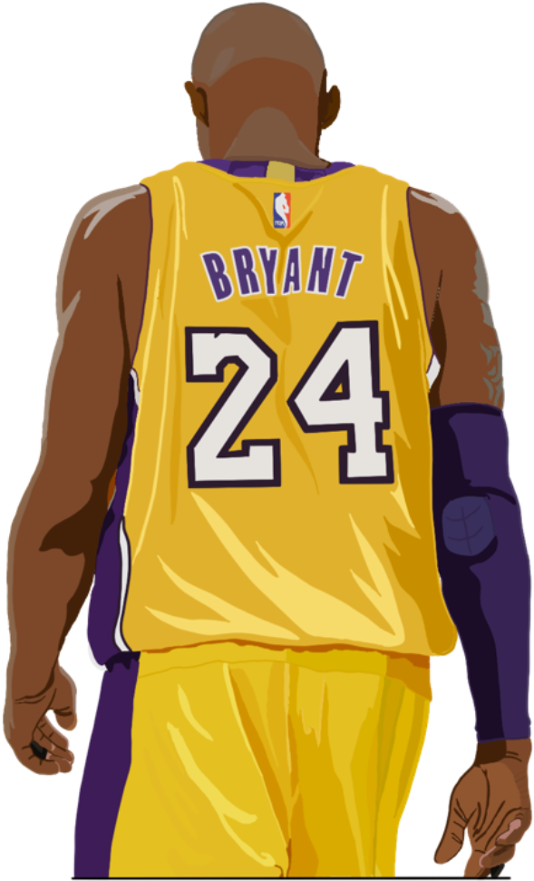 Kobe Bryant24 Lakers Jersey Illustration PNG