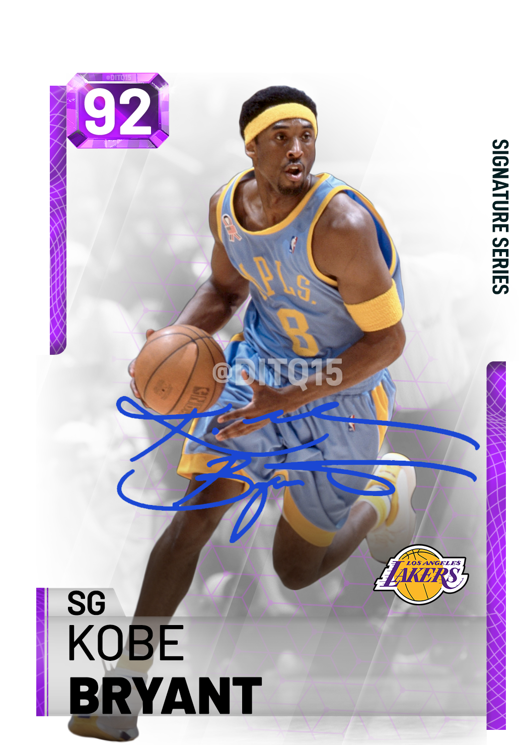 Kobe Bryant92 Signature Series Card PNG