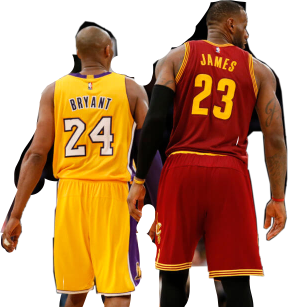 Kobe Bryantand Le Bron James Backto Back PNG