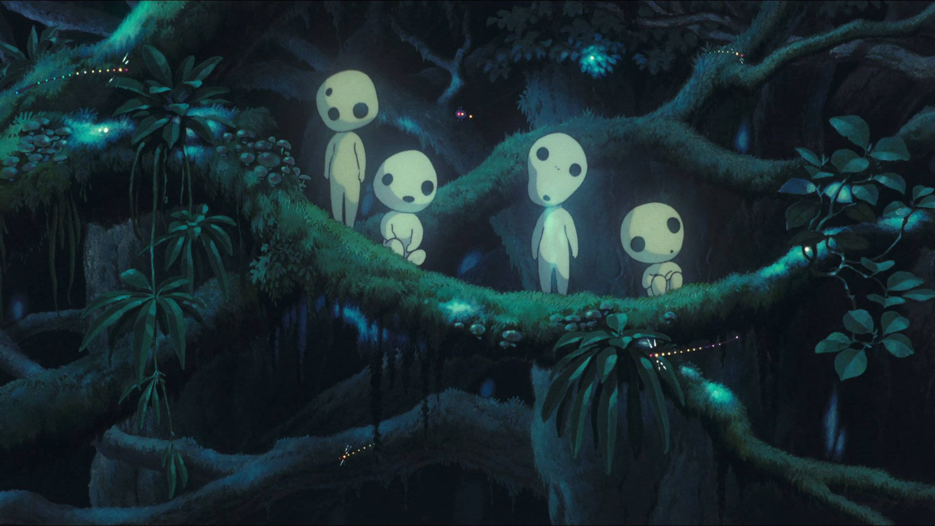 Mysterious Kodama in the Forest of Princess Mononoke Wallpaper
