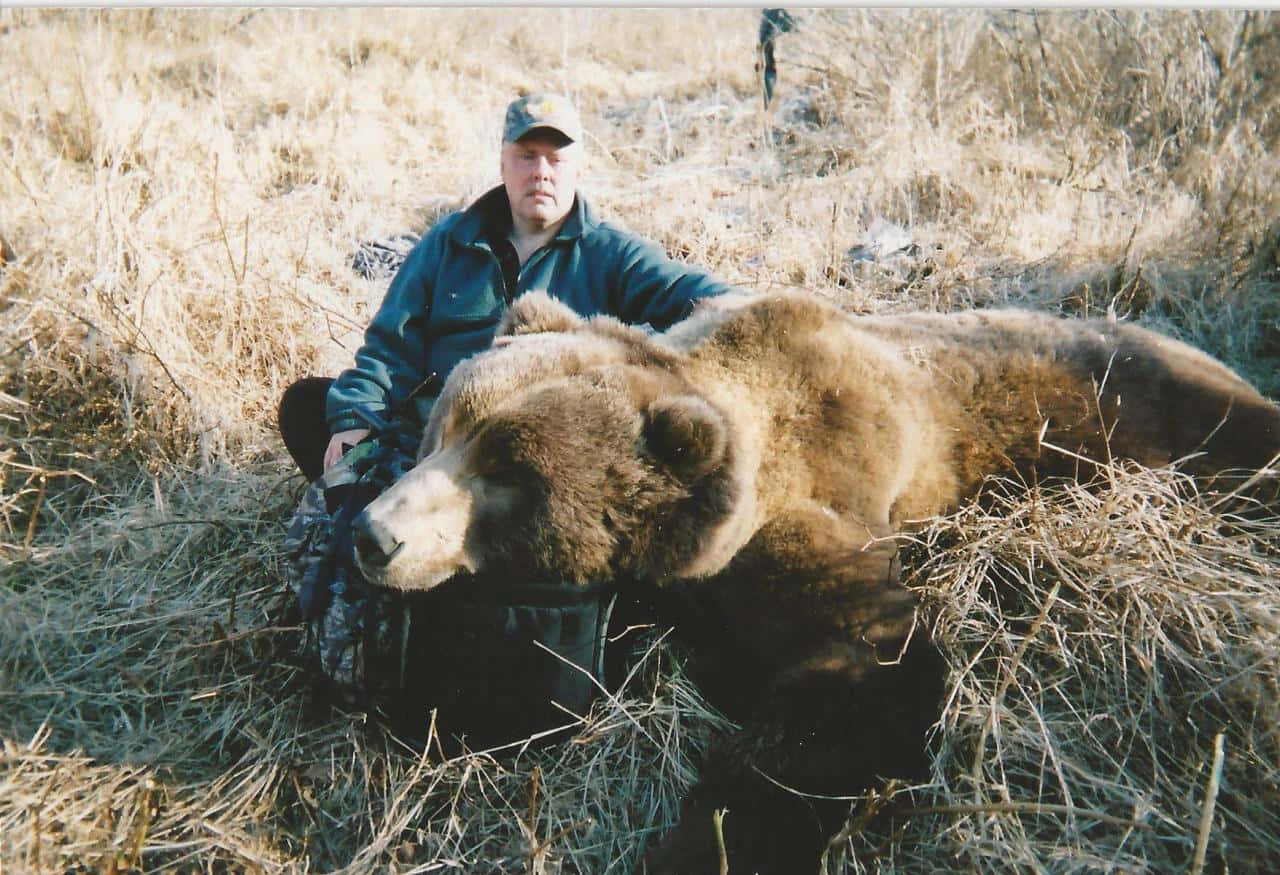A Kodiak bear in its natural habitat