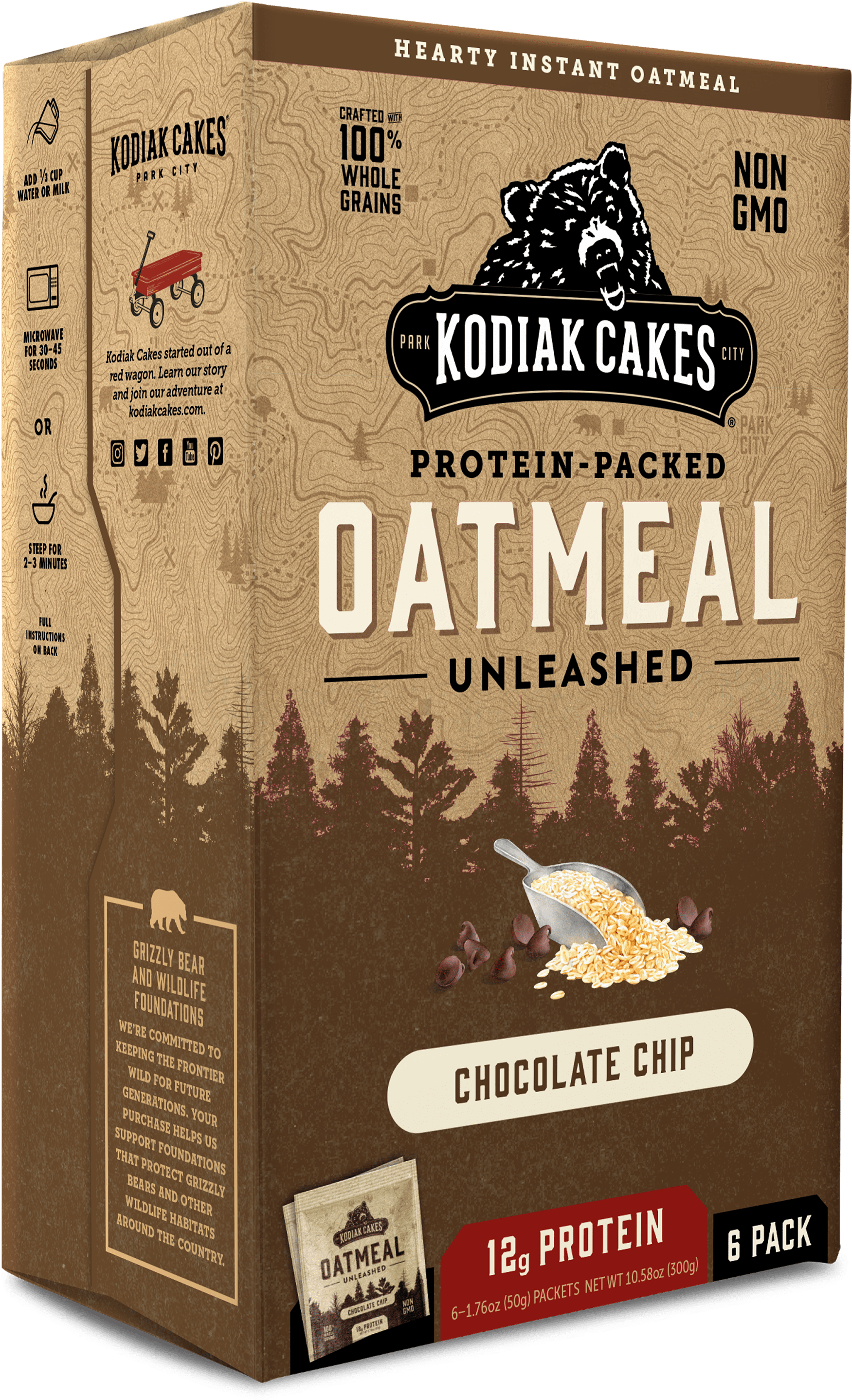 Kodiak Cakes Chocolate Chip Oatmeal Packaging PNG