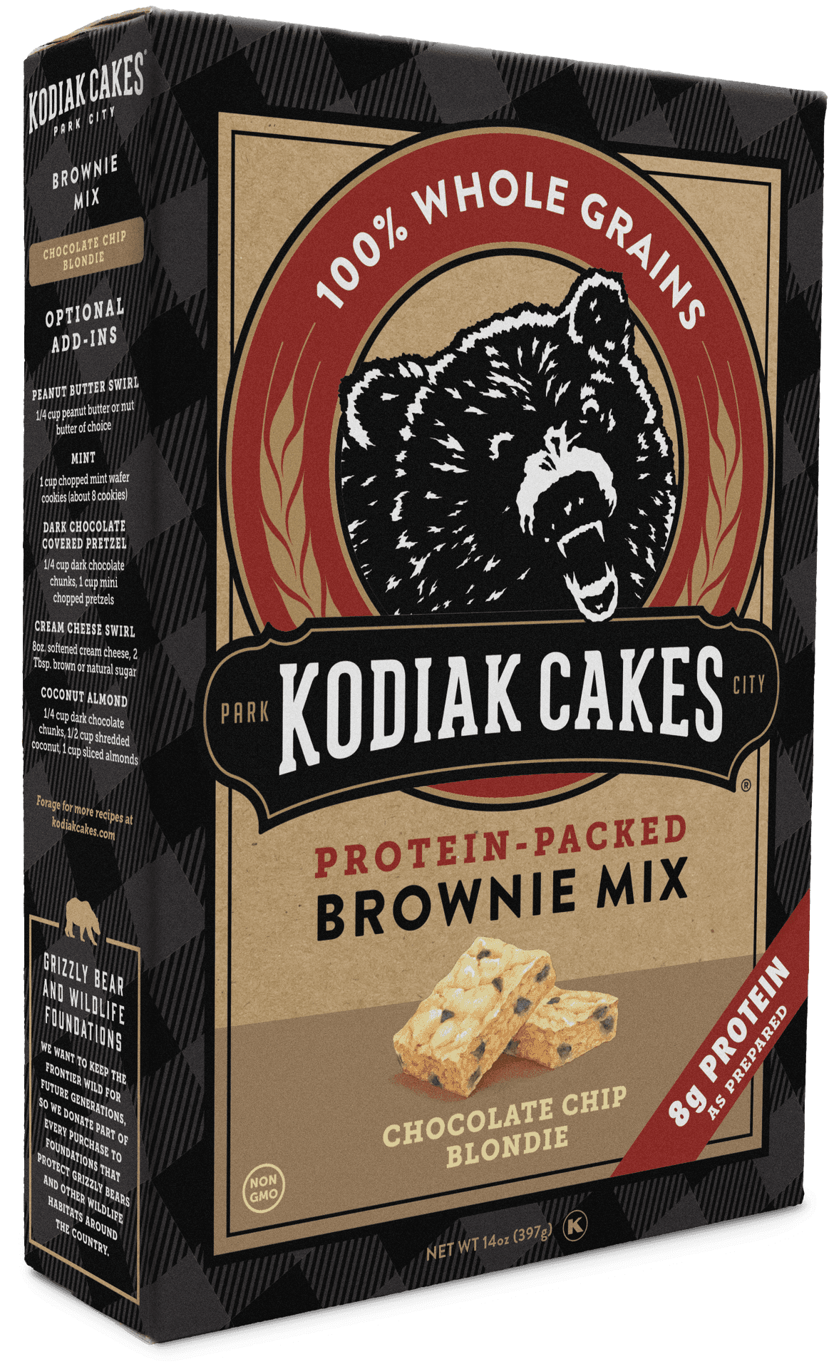 Kodiak Cakes Protein Brownie Mix Packaging PNG