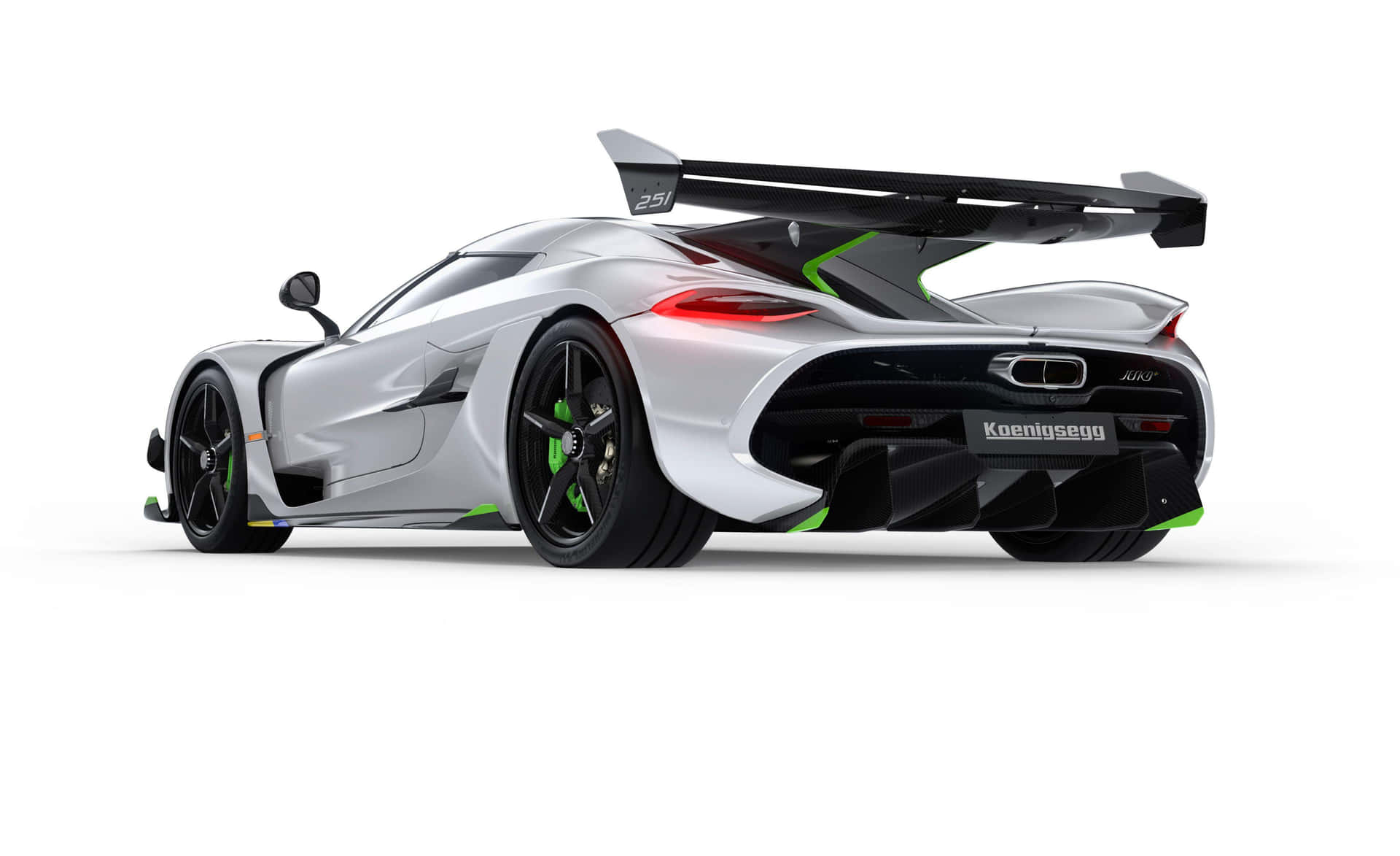 En hvid og grøn sportsbil på en hvid baggrund Wallpaper
