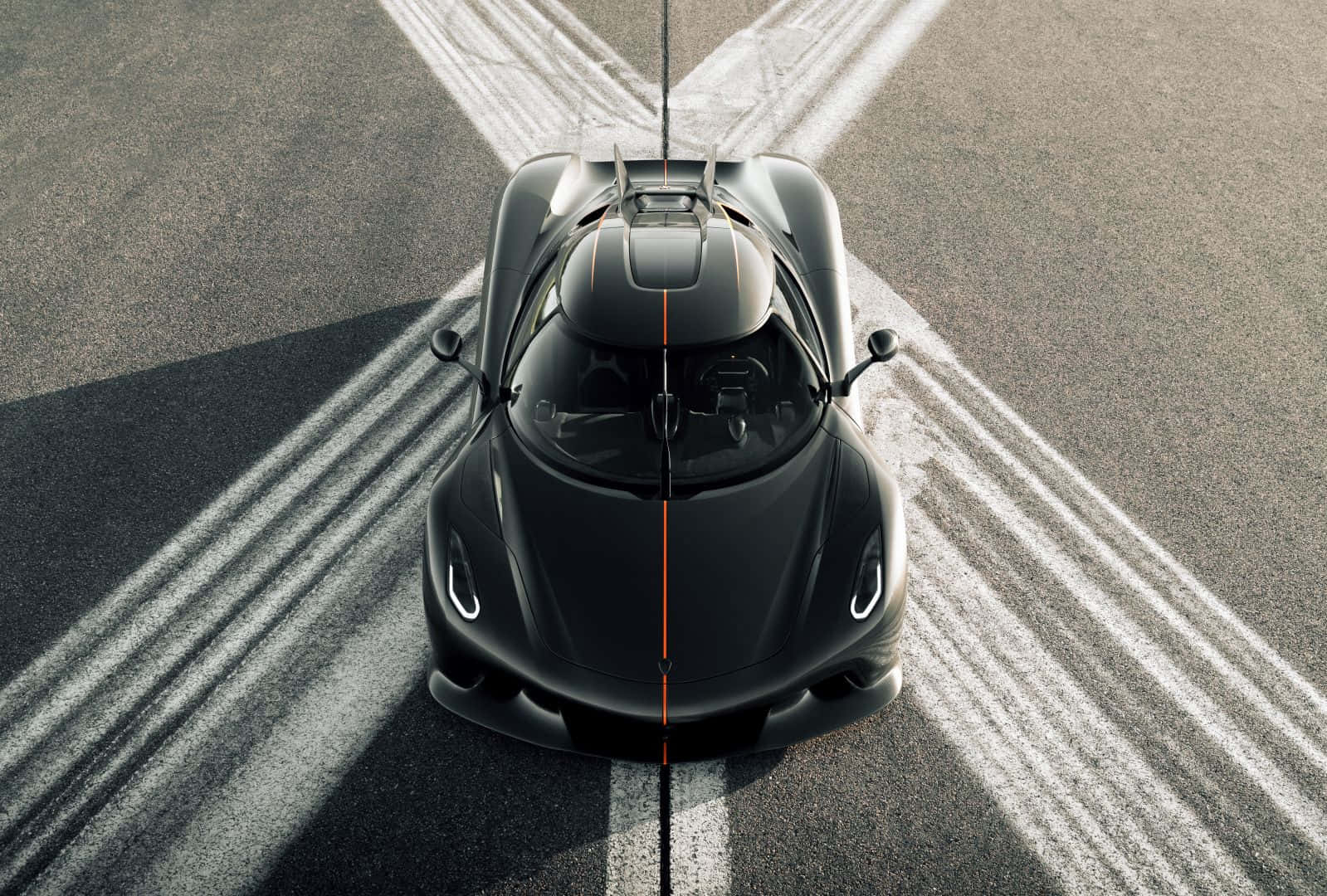 Koenigsegg Jesko Top View On Racetrack Wallpaper