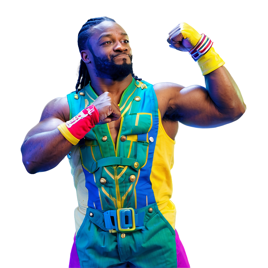 Kofi Kingston Action Pose Png Kqw47 PNG