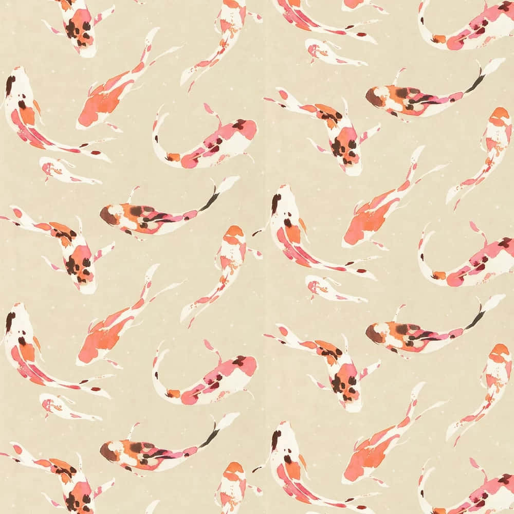 Koi Fish Pattern Aesthetic Wallpaper Wallpaper