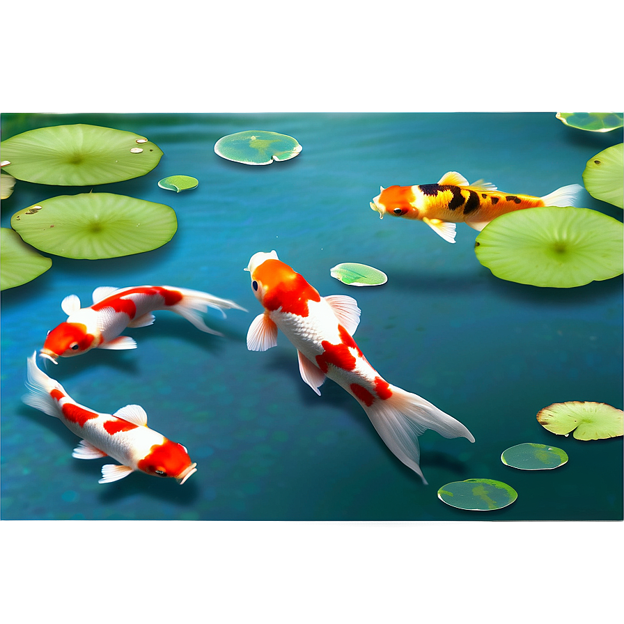 Koi Fish Pond Png 06132024 PNG