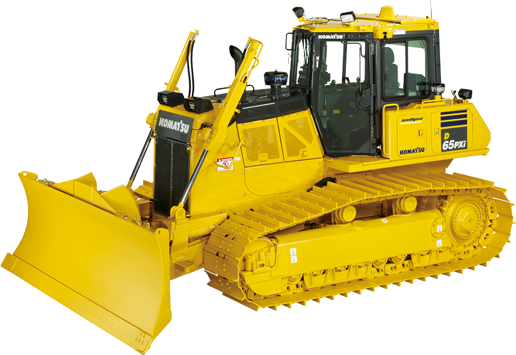 Komatsu D65 P X I Yellow Bulldozer PNG