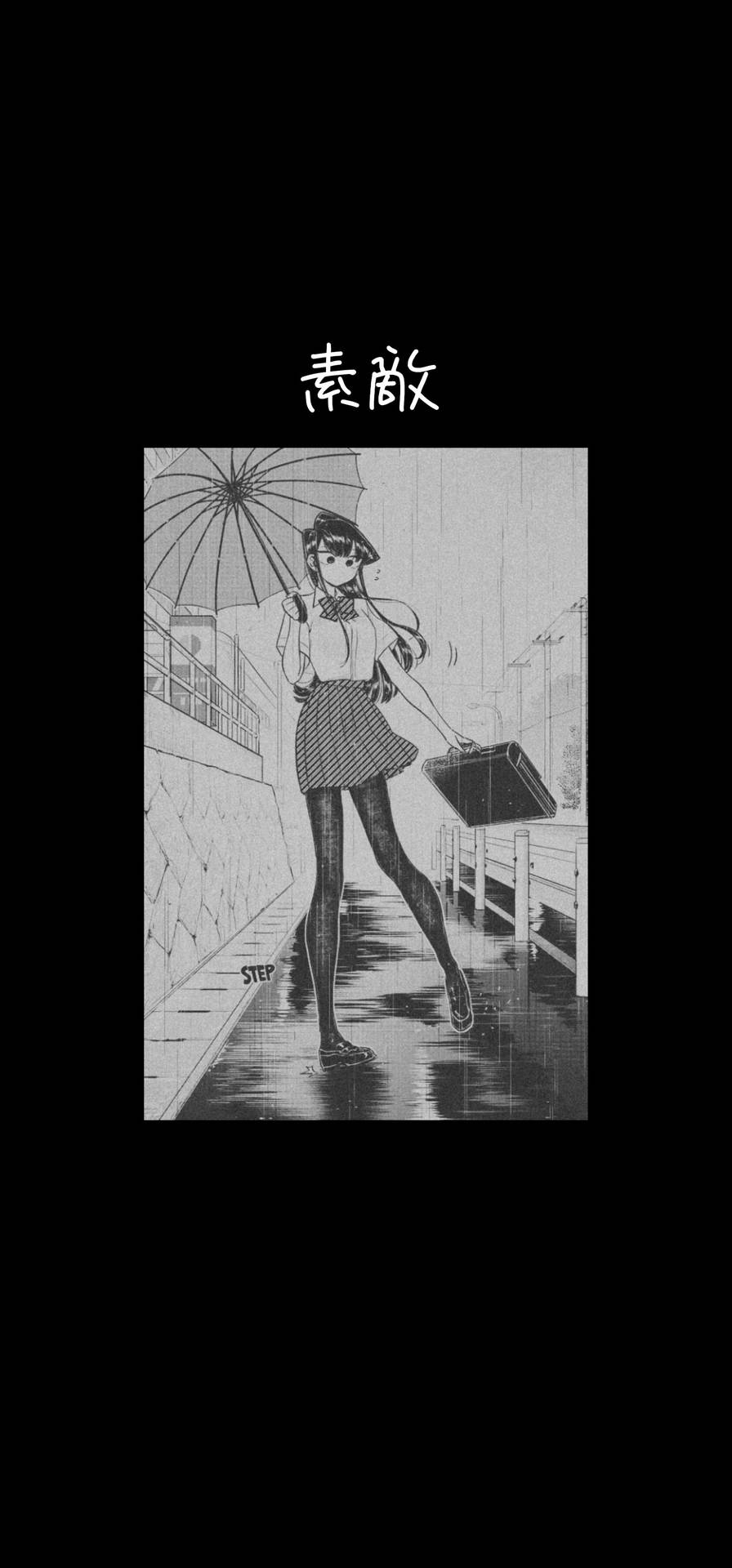 Komi Can't Communicate Anime Black And White iPhone Aesthetic Wallpaper